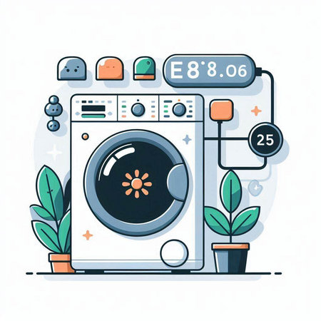 Washing machine. Washing machine. Flat style vector illustration.のイラスト素材