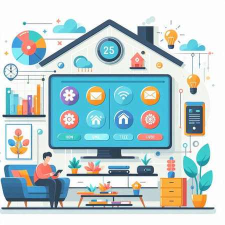 Modern flat design vector illustration concept of smart home and internet of things.のイラスト素材