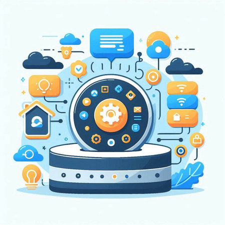 Flat design modern vector illustration concept of cloud computing technology and online data storage.のイラスト素材