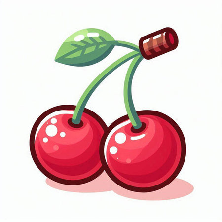 Cherries on a white background. Vector illustration of cherries.のイラスト素材