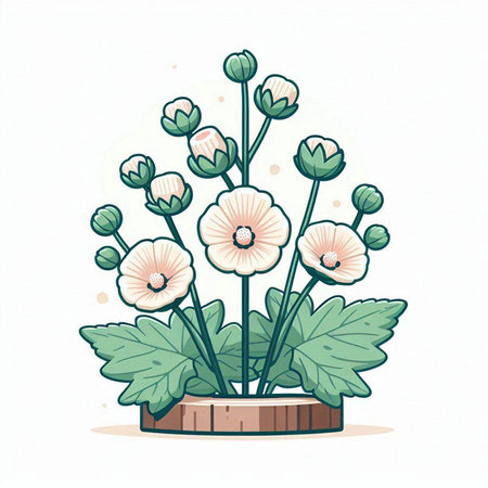 Illustration of a bouquet of flowers on a white background.のイラスト素材