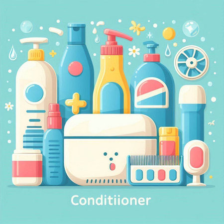 Cosmetics and hygiene. Set of cosmetic products. Vector illustration.のイラスト素材