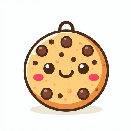 Cute cookie with chocolate on a white background. Vector illustration.のイラスト素材