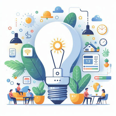 Flat design modern vector illustration concept of creative idea, brainstorming, teamwork, brainstorming, internet of things, online education, internet of things, social media, business peopleのイラスト素材
