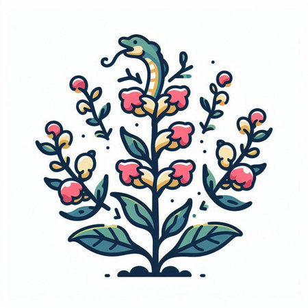 Illustration of a bouquet of flowers in doodle styleのイラスト素材