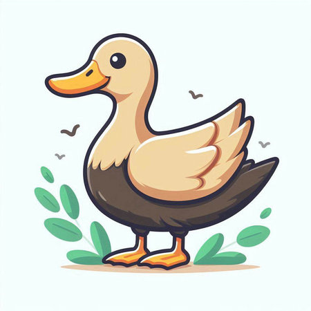 Duck on a white background. Vector illustration of a duck.のイラスト素材