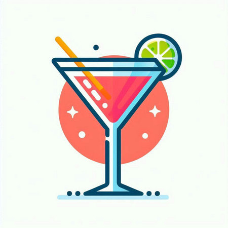 Cocktail vector icon. Flat illustration of cocktail icon for web designのイラスト素材
