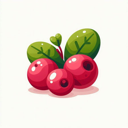 Cranberry vector illustration. Cranberry on white background.のイラスト素材