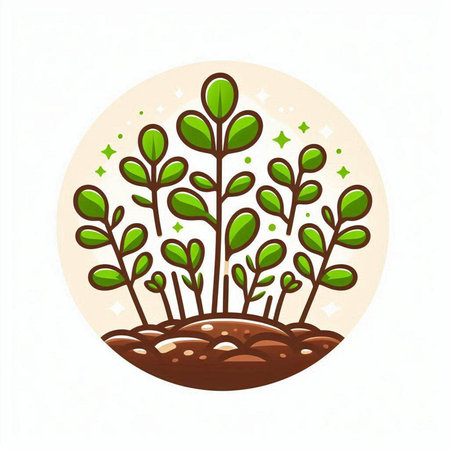 Eco friendly plant icon. Vector illustration of a sprout.のイラスト素材