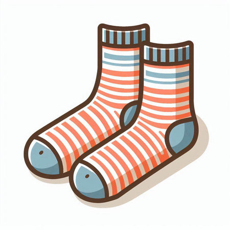 Socks isolated on a white background. Vector illustration in cartoon style.のイラスト素材