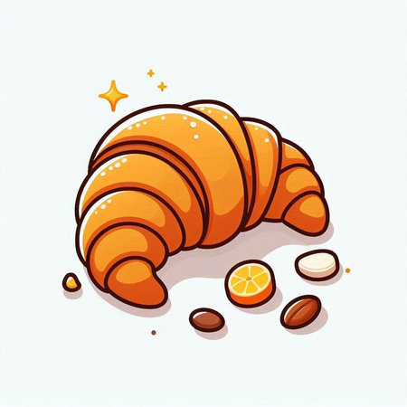Croissant icon. Vector illustration of fresh croissant.のイラスト素材
