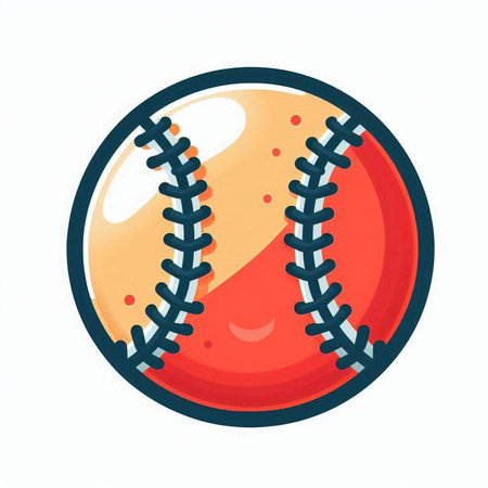 Baseball ball isolated on white background. Vector illustration in cartoon style.のイラスト素材