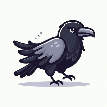 Cute crow. Vector illustration. Isolated on white background.のイラスト素材