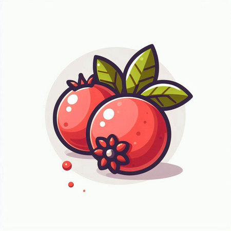 Pomegranate icon. Vector illustration in flat cartoon style.のイラスト素材