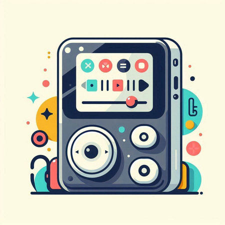 Music player in flat style. Vector illustration, eps 10.のイラスト素材