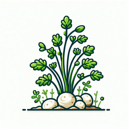 Sprouts of parsley. Vector illustration of a sprout.のイラスト素材