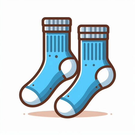 Blue socks isolated on white background. Cartoon style. Vector illustration.のイラスト素材