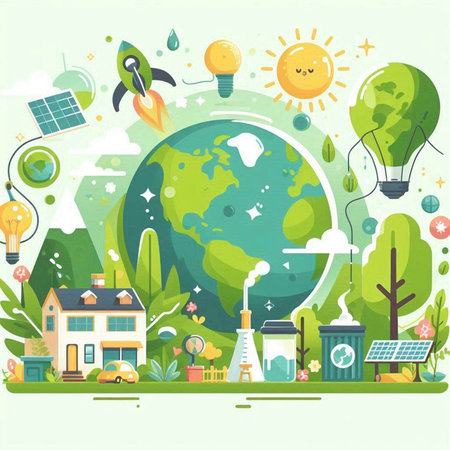 Ecology concept, save the planet, save the world, vector illustrationのイラスト素材