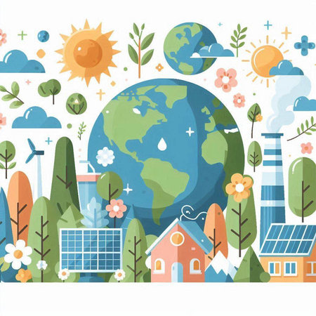 Ecology concept. Vector illustration. World Environment Day. Save the planet.のイラスト素材