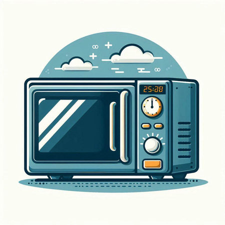 Microwave oven vector illustration in flat design style. Vector illustration.のイラスト素材