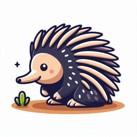 Cute hedgehog. Vector illustration isolated on a white background.のイラスト素材