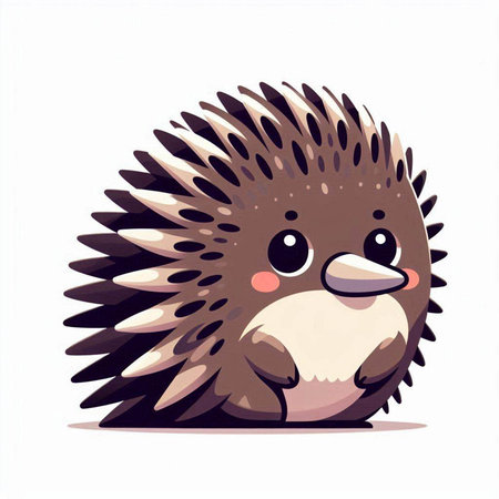 Cute hedgehog isolated on a white background. Vector illustration.のイラスト素材