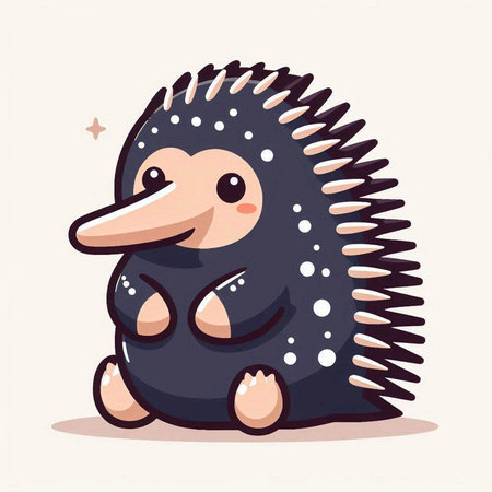 Cute little hedgehog. Vector illustration of a cartoon character.のイラスト素材
