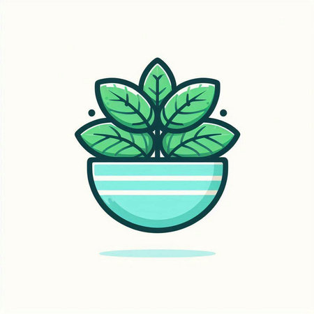 Plant in a pot icon. Vector illustration in flat style.のイラスト素材