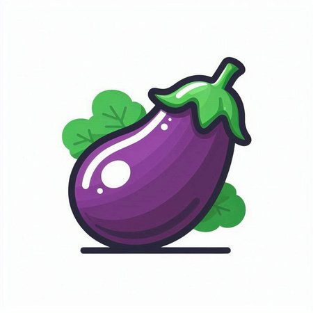 Eggplant icon isolated on white background. Vector illustration. Eps 10.のイラスト素材
