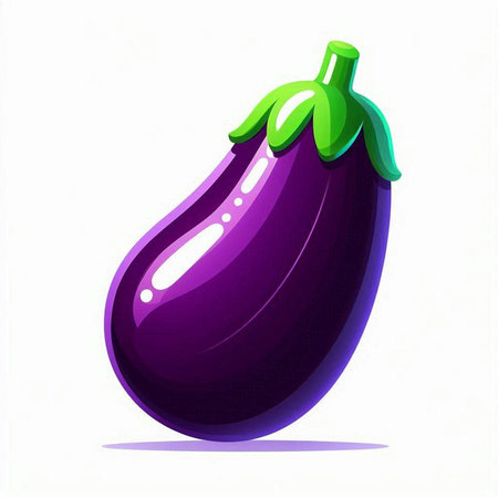 Illustration of eggplant on a white background. Vector illustration.のイラスト素材