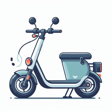 Cartoon scooter on white background. Vector illustration for your designのイラスト素材