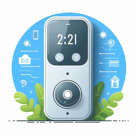 Smart home control system. Flat design vector illustration isolated on white background.のイラスト素材