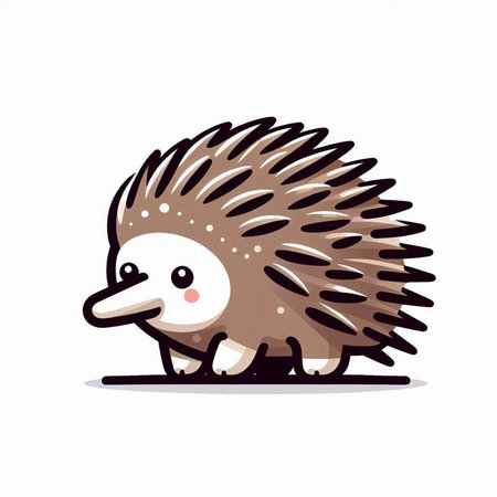 Cute hedgehog isolated on white background. Vector cartoon illustration.のイラスト素材