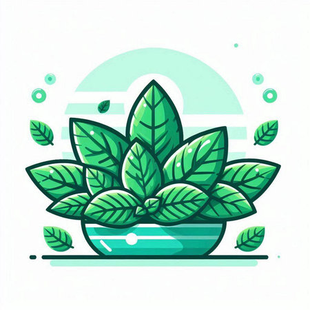 Green plant in a pot. Vector illustration of a houseplant.のイラスト素材
