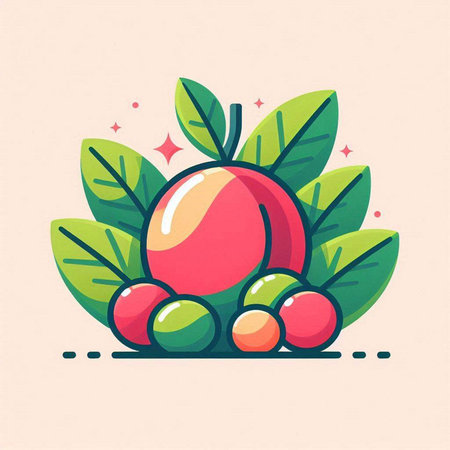 Coffee tree icon. Vector illustration in flat cartoon style.のイラスト素材