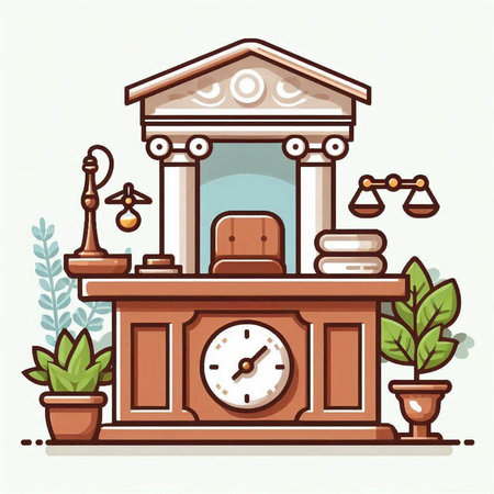 Law and justice line icon. Vector illustration. Law and justice concept.のイラスト素材