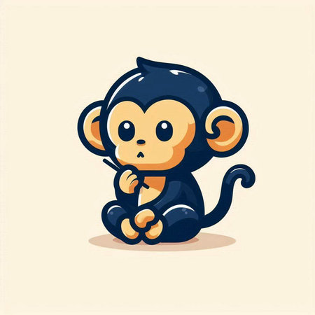 Cute monkey vector illustration. Monkey cartoon icon. Monkey vector iconのイラスト素材