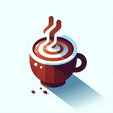 Coffee cup icon, vector illustration. Flat design style.のイラスト素材