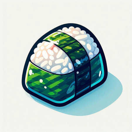 Illustration of a sushi roll on a white background, vector illustrationのイラスト素材