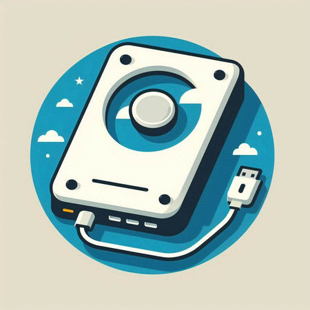 Vector illustration of media player in flat design style. Music player with headphones.のイラスト素材