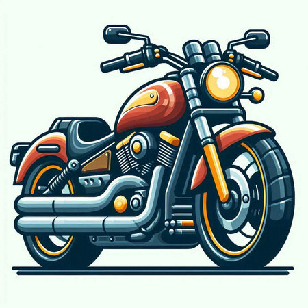 Motorcycle vector illustration. Motorbike isolated on white background. Vector illustration.のイラスト素材