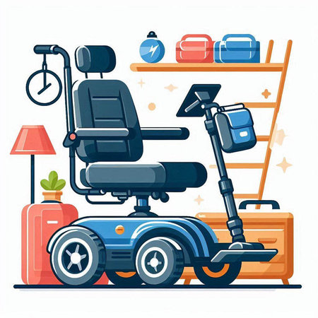 Wheelchair for disabled person. Wheelchair for disabled person. Vector illustrationのイラスト素材