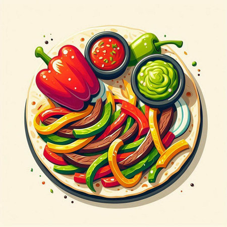 Mexican food. Vector illustration of mexican fast food.のイラスト素材