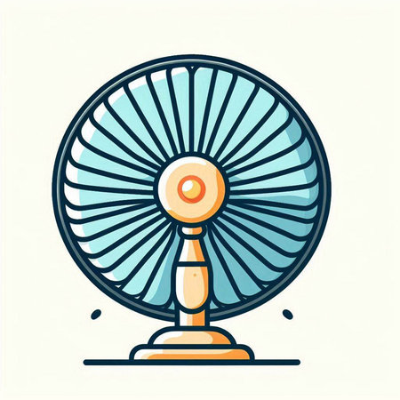 Vintage electric fan icon, vector illustration. Flat design style.のイラスト素材