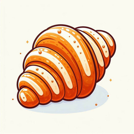 Illustration of a croissant on a white background. Vector illustration.のイラスト素材
