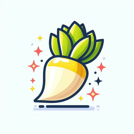 Vector illustration of radish. Vegetable icon. Healthy food.のイラスト素材