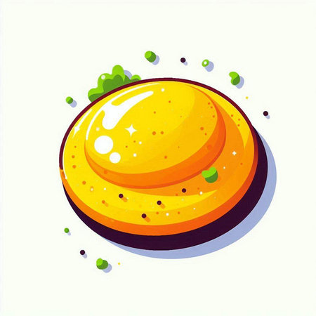 Illustration of a slice of mango isolated on a white background.のイラスト素材