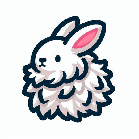 Cute cartoon rabbit isolated on a white background. Vector illustration.のイラスト素材
