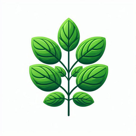 Green leaves icon isolated on white background. Vector illustration. Eps 10.のイラスト素材