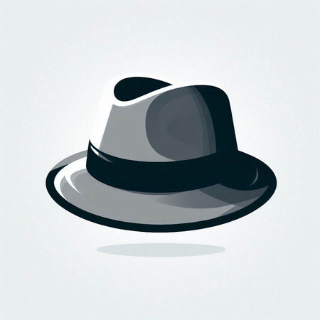 Black hat isolated on white background. Vector illustration. Eps 10.のイラスト素材